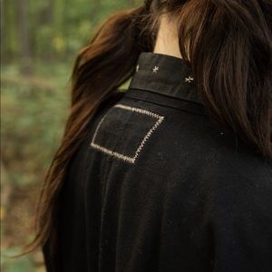 Black Animale Button-Up